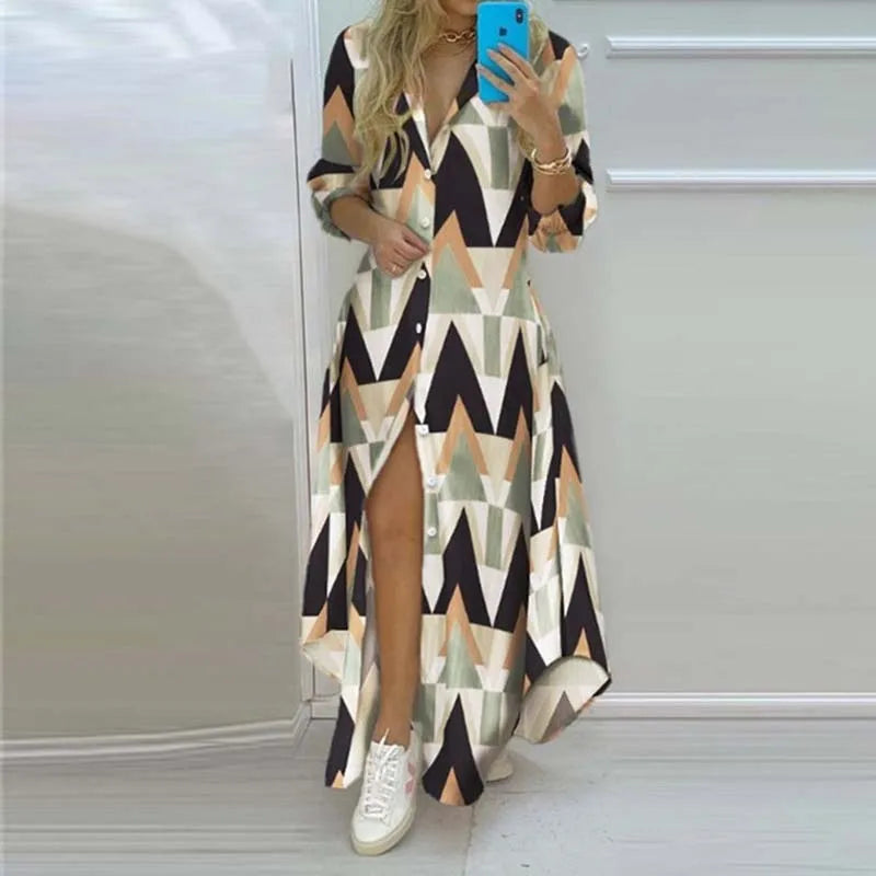 Vestido Plus Size Casual Estampado