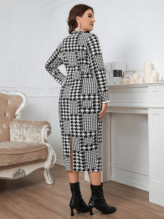 Vestido Mídi Feminino Vintage Plus Size