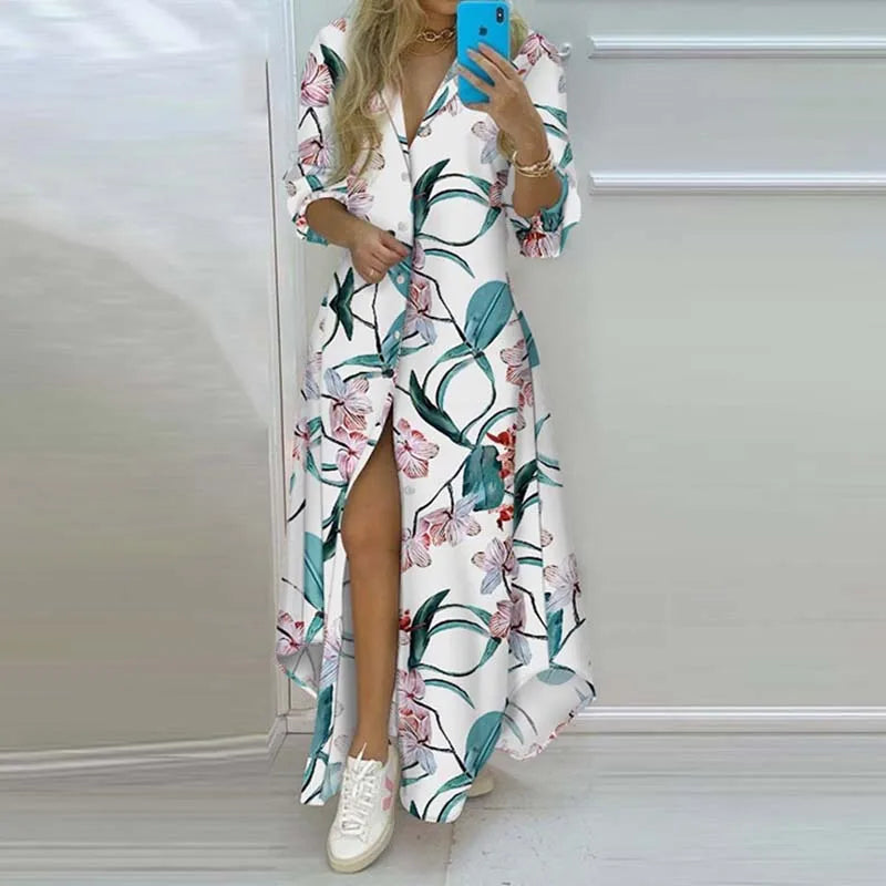 Vestido Plus Size Casual Estampado