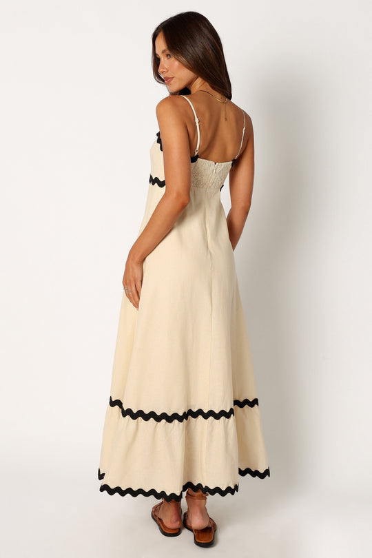 Vestido Midi Elegante com Alças Onduladas