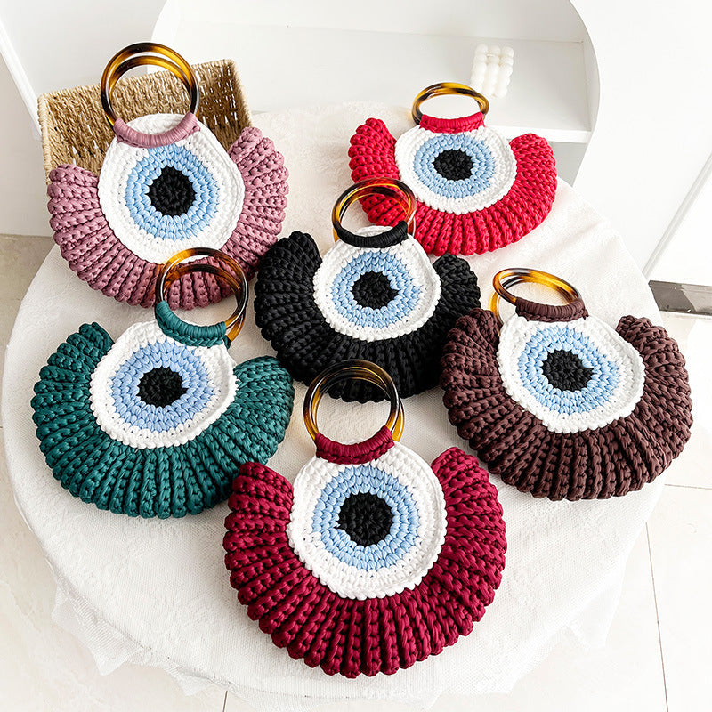 Bolsa Feminina Olho Grego Crochê