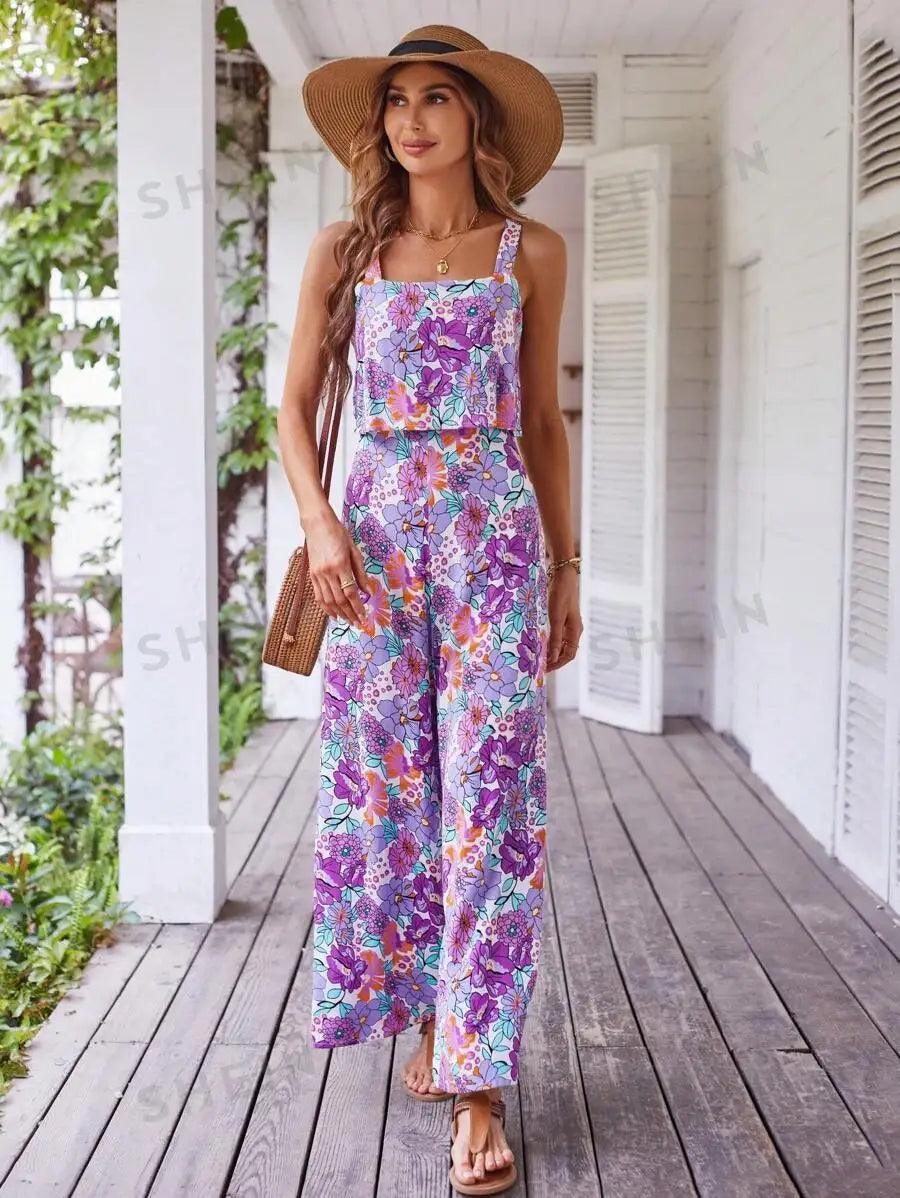 Macacão Feminino Longo Flower