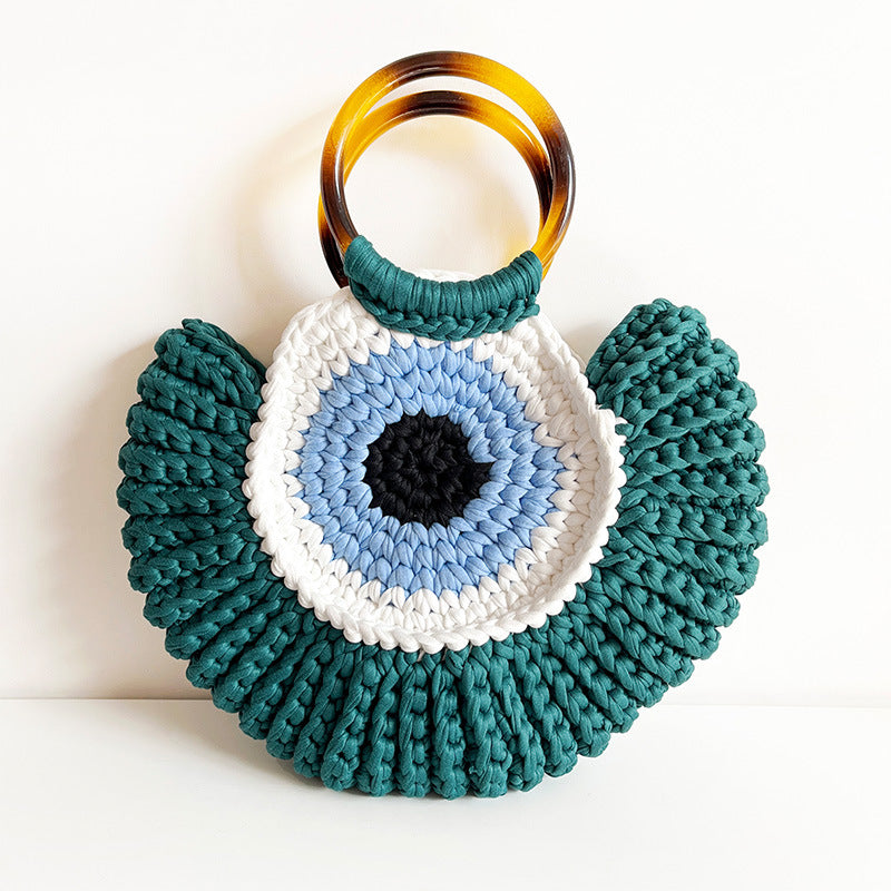 Bolsa Feminina Olho Grego Crochê