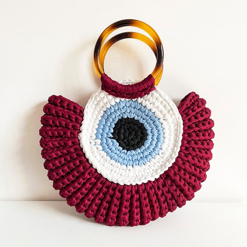 Bolsa Feminina Olho Grego Crochê