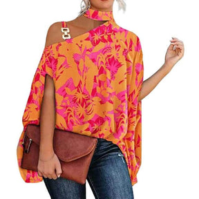 Blusa Feminina Gola Alta e Ombro Aberto - Brenda