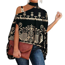 Blusa Feminina Gola Alta e Ombro Aberto - Brenda