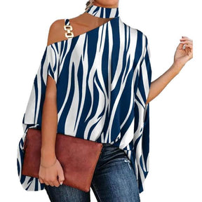 Blusa Feminina Gola Alta e Ombro Aberto - Brenda