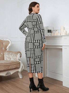 Vestido Mídi Feminino Vintage Plus Size