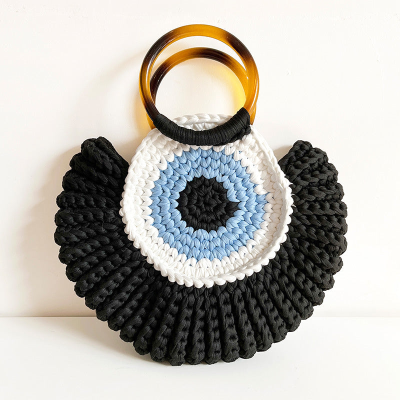 Bolsa Feminina Olho Grego Crochê