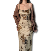 Vestido de Alça Estampado Lux