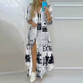 Vestido Plus Size Casual Estampado
