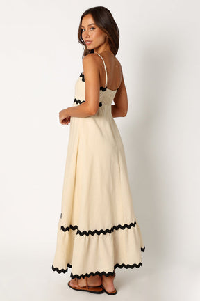 Vestido Midi Elegante com Alças Onduladas
